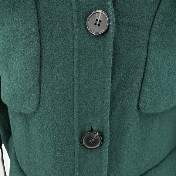 Nordstrom Emerald Green Wool Blend Shacket Coat Mid Length WMNS M Long Sleeve - Picture 4 of 11
